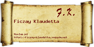 Ficzay Klaudetta névjegykártya